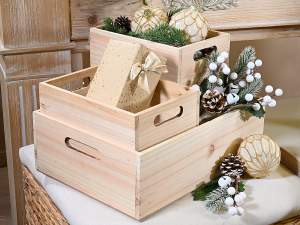 ingrosso cassetta legno manici vassoio
