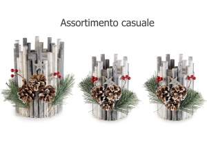 Ingrosso centro tavola legno natale