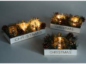 Grossista centro tavola natale porta candele