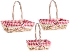ingrosso cestini pic nic stoffa a quadri