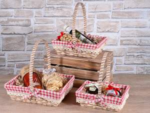 ingrosso cestini pic nic stoffa a quadri