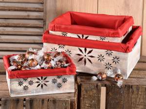 Ingrosso cestini natalizi legno intagliato