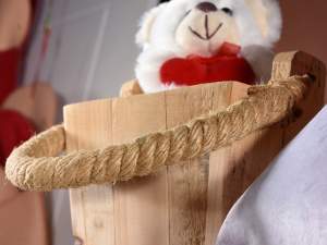 Ingrosso cestini legno stoffa