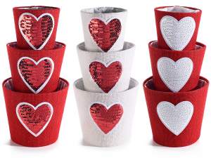 ingrosso cestini cuore paillettes san valentino