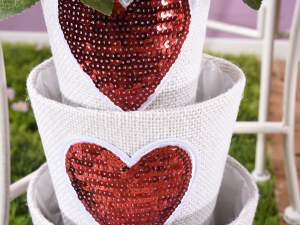 ingrosso cestini cuore paillettes san valentino