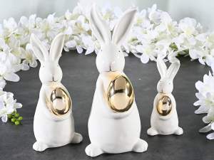 ingrosso conigli pasquali ceramica decorativi