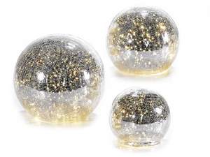 Grossista lampade sfera argento luce