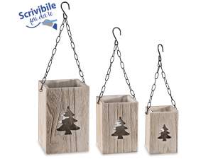 Lanterne natalizie in legno all'ingrosso