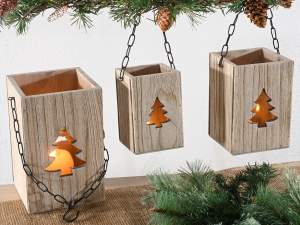 Lanterne natalizie in legno all'ingrosso