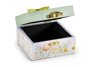 ingrosso scatola legno fiori foderato