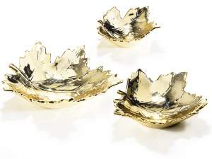 ingrosso vassoio foglia acero oro