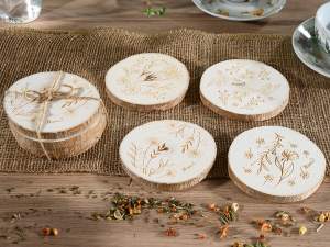 ingrosso set sottobicchiere legno