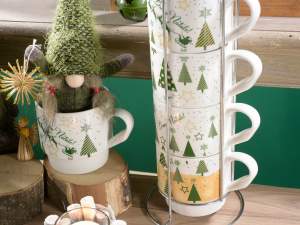 Grossista tazze natale porcellana decori