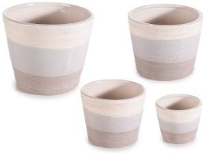 grossista vaso ceramica colorata ecrù