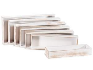 grossista vassoio legno bianco shabby rettangolare
