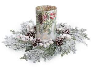 ingrosso vaso portacandela ghirlanda pigne