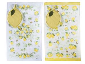 wholesale lemon kitchen towel set