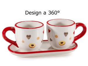 tavă de Crăciun cu cești de cafea en-gros