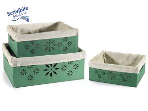 wholesale cestas de navidad de tela verde