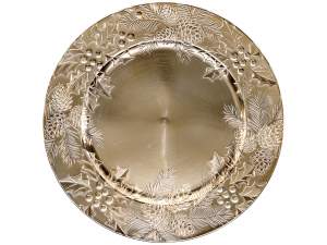 assiette de Noël dorée en gros