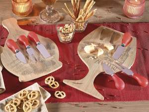 Ingrosso set tagliere formaggio coltello calice