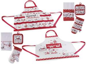 ingrosso set guanti presine cucina asciugamano