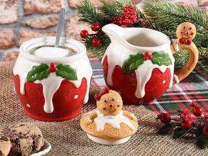 Set lattiera e barattolo portazuccchero natale