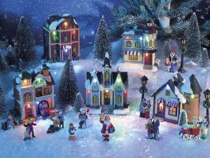 Comert cu ridicata sat modular animat de Crăciun