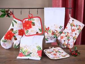 ingrosso set cucina natale guanti presina tessili