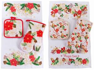 ingrosso set cucina natale guanti presina tessili