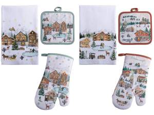 ingrosso set tessili cucina natale