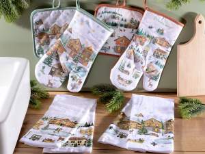ingrosso set tessili cucina natale