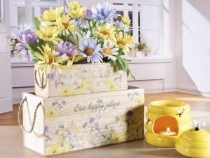 wholesale floral wooden basket