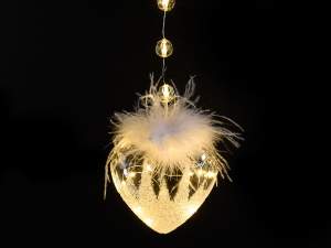 Wholesaler glass heart decorations led lights