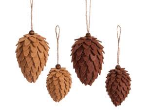 wholesale decorative pine cones in cloth to hang