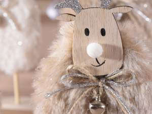 Christmas reindeer wholesaler with faux fur wood d