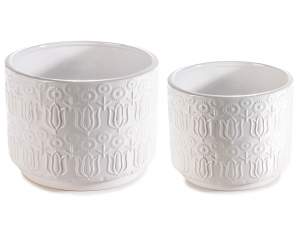 wholesaler of white vases with relief decoration