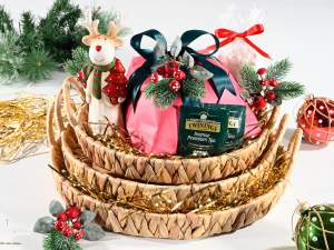wholesale flat baskets hyacinth handles
