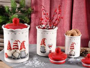 Wholesaler food jars ceramic gnome christmas