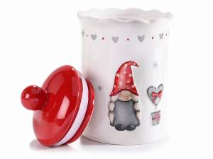 Wholesaler food jars ceramic gnome christmas