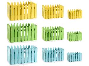 wholesale colored baskets wood fence