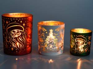 wholesale glass candle holder christmas