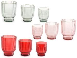 wholesale glass candle holder colored glass
