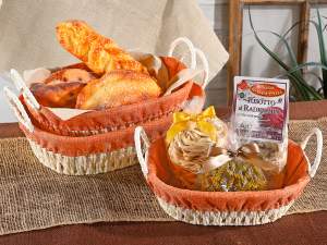 wholesale basket rope covered orange fabric