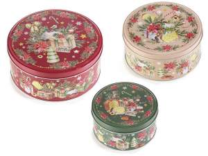Christmas Round Metal Boxes Wholesaler