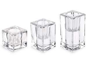 wholesale glass candle holder set