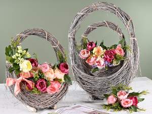 wholesale wooden basket with handle