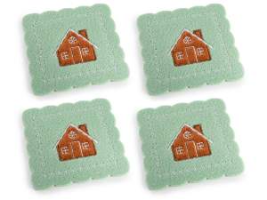 wholesale christmas cloth coaster