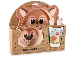 ingrosso set pappa bambini scoiattolo