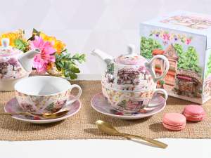 ingrosso set teiera piattino tazza regalo